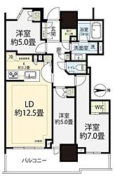 幕張ベイパークライズゲートタワー 3LDKの間取図画像