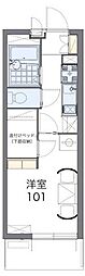 レオパレスモンサンミッシェル 1Kの間取図画像