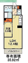 シンシア三番館 1LDKの間取図画像