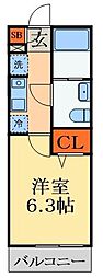 Y'sHouse 1Kの間取図画像