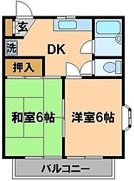 ファミール 2DKの間取図画像