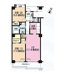 パティオス13番街 2LDKの間取図画像