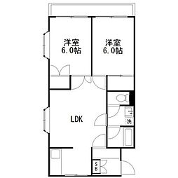 グリーンビラ 2LDKの間取図画像