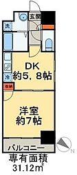スカール千葉みなと 1DKの間取図画像