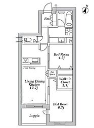 GREEN CREST 2LDKの間取図画像