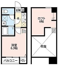 ヴィラ・リンク・椿森 1Kの間取図画像