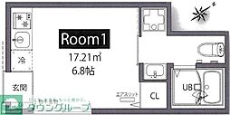 SETAGAYA Villa 1階ワンルームの間取り