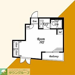 サンピアＮｏ．16 3階1Kの間取り