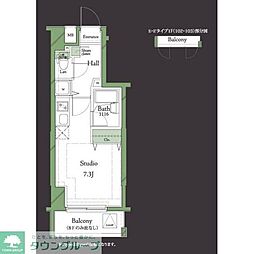 ＨＦ明大前レジデンス 1階ワンルームの間取り