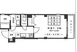 viola mitaka 2階1DKの間取り