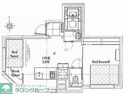 ラフィネ調布 3階1LDKの間取り