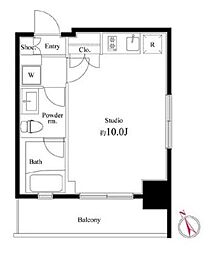 オーキッドレジデンス浜田山 4階ワンルームの間取り