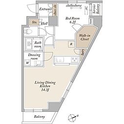 ＡＲＫＭＡＲＫ上北沢 2階1LDKの間取り