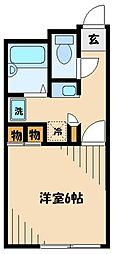 レオパレスアビィロード烏山 1Kの間取図画像