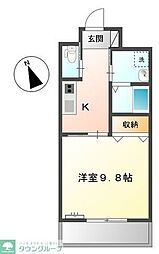 ワイズレジデンス 1Kの間取図画像