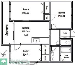 ハイツ鈴木 3DKの間取図画像