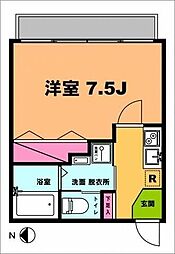 月村マンションNo.1 1Kの間取図画像