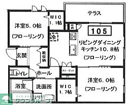 仮)へーベルメゾン宮前2丁目 2LDKの間取図画像