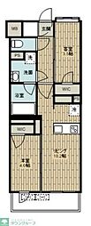 LUMINOUSつつじヶ丘 2LDKの間取図画像