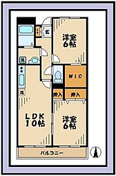 ロイヤルアスコット 2LDKの間取図画像