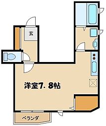 プラムメゾン稲田堤 1Kの間取図画像