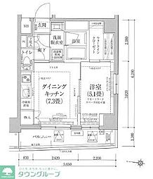 ルフレグランデ府中 1DKの間取図画像