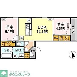 D'Bless 狛江 2LDKの間取図画像