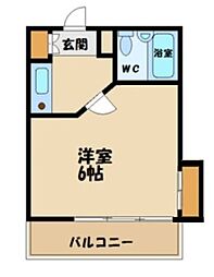 鍋屋ビルアネックス国領 1Kの間取図画像