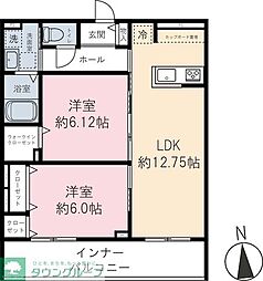 西東京市新町6丁目マンション 2LDKの間取図画像