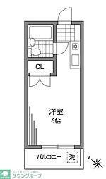 クレセントハイム ワンルームの間取図画像