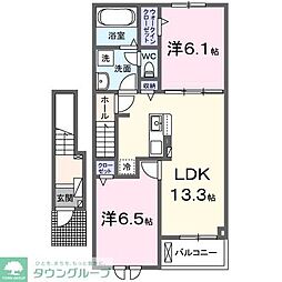 クレアガーデン3 2LDKの間取図画像