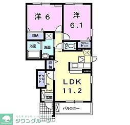 ペア・ガーデン 2LDKの間取図画像