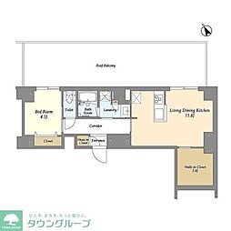 KXDレジデンス西調布 1LDKの間取図画像
