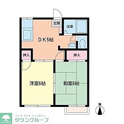 アイリスハイム 2DKの間取図画像