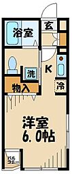 ヴェルデラフェリア ワンルームの間取図画像