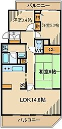 フィール天神町1号館 3LDKの間取図画像