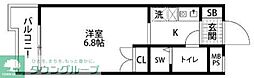 ハイム・ペルレ 1Kの間取図画像