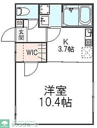 SmartCity明大前 1Kの間取図画像