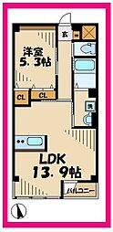 グランディール 1LDKの間取図画像