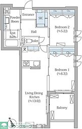 サクラガーデン武蔵小金井 2LDKの間取図画像