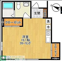 川崎市多摩区菅野戸呂アパート ワンルームの間取図画像