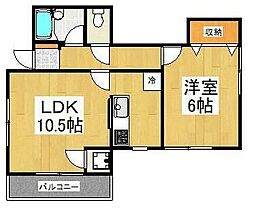 北星コーポ 1LDKの間取図画像