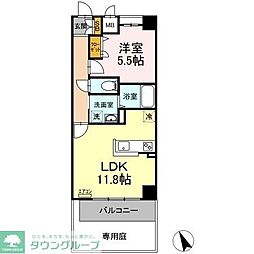 ベルファミーユ高根台II 1階1LDKの間取り