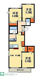 グランメールＣＯＣＯ・鷲宮 3階3LDKの間取り