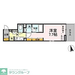 アルメール大久保 1階1Kの間取り