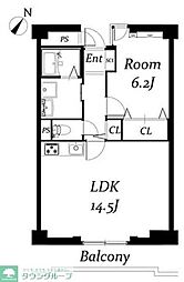 斎藤マンション 4階1LDKの間取り