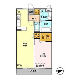 エスペランサ 3階1LDKの間取り