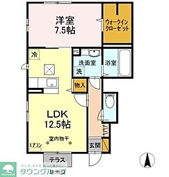 サンセット 1階1LDKの間取り