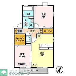 リビングタウン南花島B棟 2LDKの間取図画像