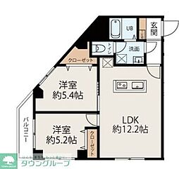 コネクトパークヒルズ本郷町 2LDKの間取図画像
